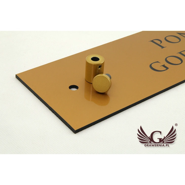 OFFICE SIGN - opening hours - matte gold engraving laminate - SZ092 - dim. 600x100mm