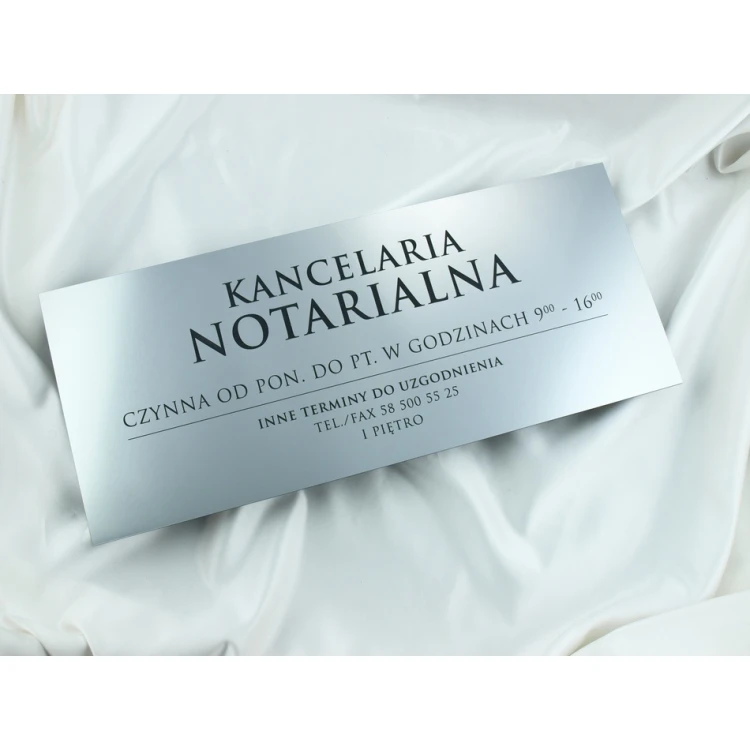 Law Office Open - Opening Hours - SZ032 - Silver - Size 50x21cm