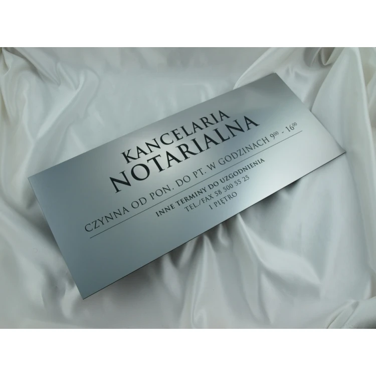 Law Office Open - Opening Hours - SZ032 - Silver - Size 50x21cm