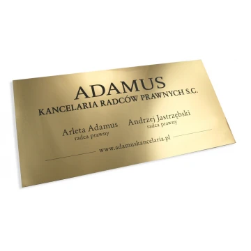 PLAQUE LAWYERS' OFFICE - gold - SZ033 - size 60x30cm