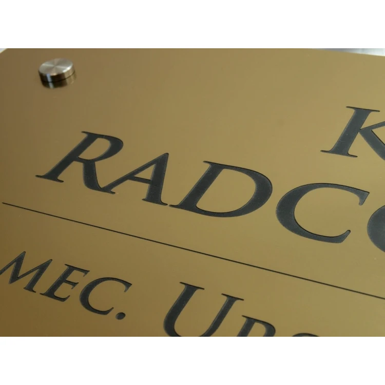 PLAQUE FOR LAWYERS' OFFICES - gold brushed glossy laminate - SZ054 - size 680x440mm