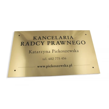 LEGAL ADVISOR'S OFFICE SIGN - gold - SZ042 - size 600x350mm