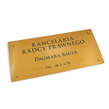 LEGAL ADVISOR'S OFFICE SIGN - gold laminate - SZ093 - size 600x300mm