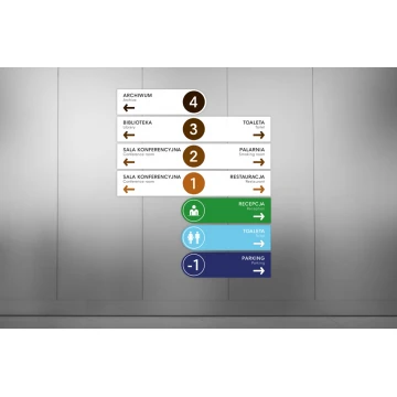 Directional sign with any content and numbering - size 530x150mm or 910x150mm - PVC - SZUV025