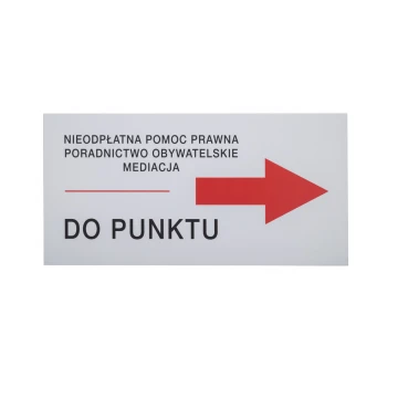 Directional sign with custom text - size 600x300mm - PVC - UV print - SZUV032