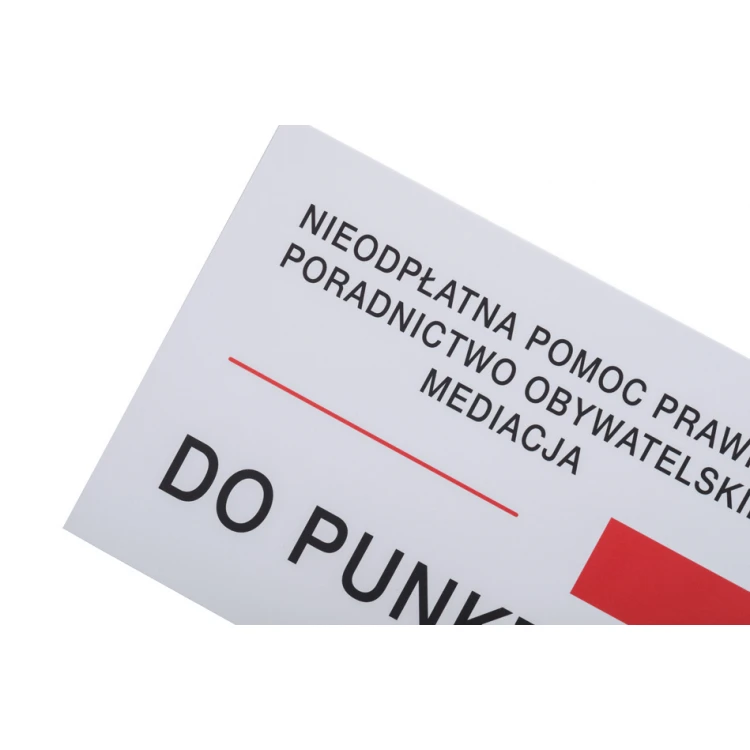 Directional sign with custom text - size 600x300mm - PVC - UV print - SZUV032