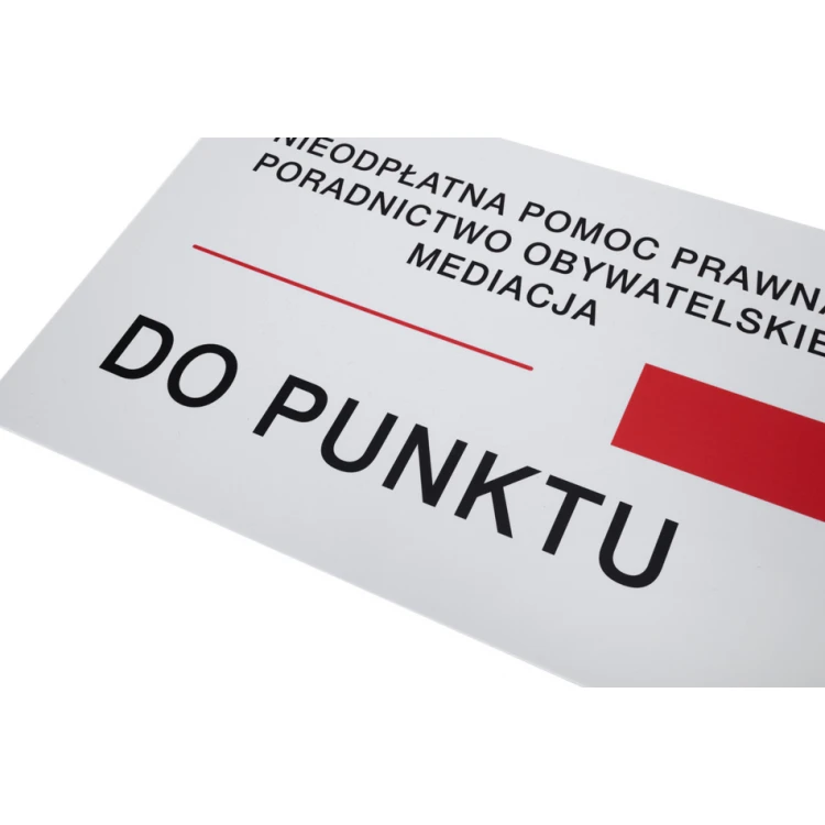 Directional sign with custom text - size 600x300mm - PVC - UV print - SZUV032