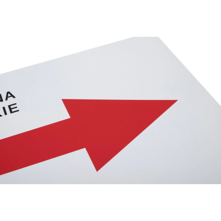 Directional sign with custom text - size 600x300mm - PVC - UV print - SZUV032