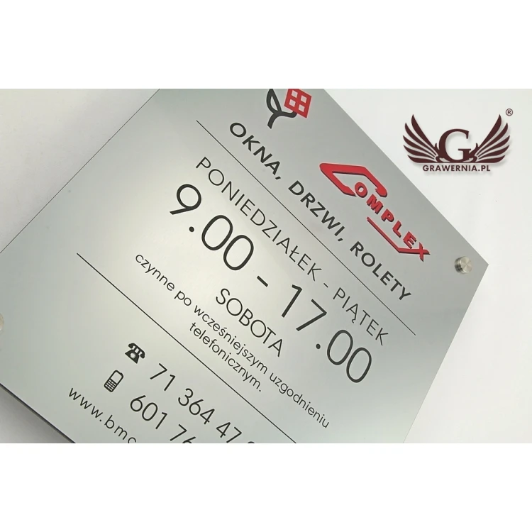 INFORMATION BOARD - ENGRAVING LAMINATE - size 275x250mm - UV PRINTING - SZUV004