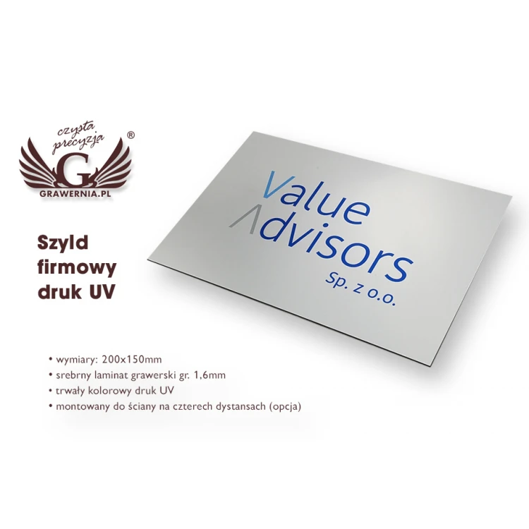 COLORED SIGN - ENGRAVING LAMINATE thickness 1.6mm - dimensions 200x150mm - UV PRINTING - SZUV001