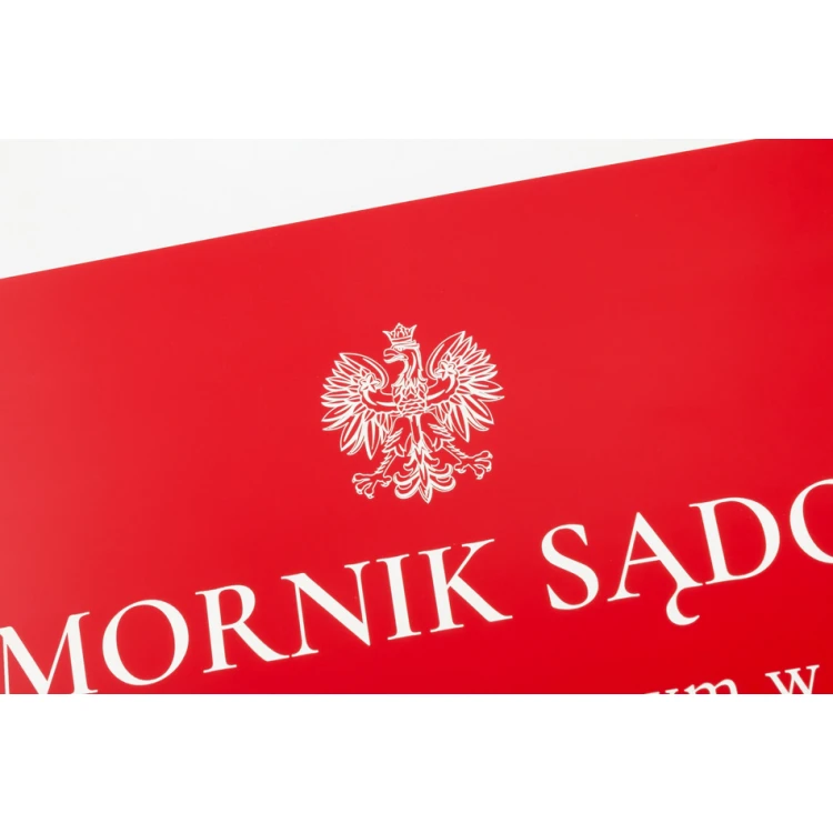 Laser Engraved Court Bailiff Plaque - Red Laminate - SZ137 - Size 500x350mm