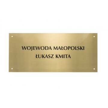 Plaque - Brushed Brass 1.6mm, UV Digital Print - Size 340x150mm - TAB115