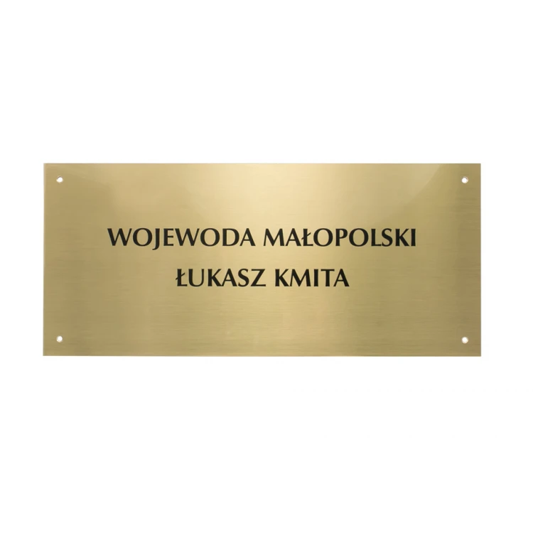 Plaque - Brushed Brass 1.6mm, UV Digital Print - Size 340x150mm - TAB115