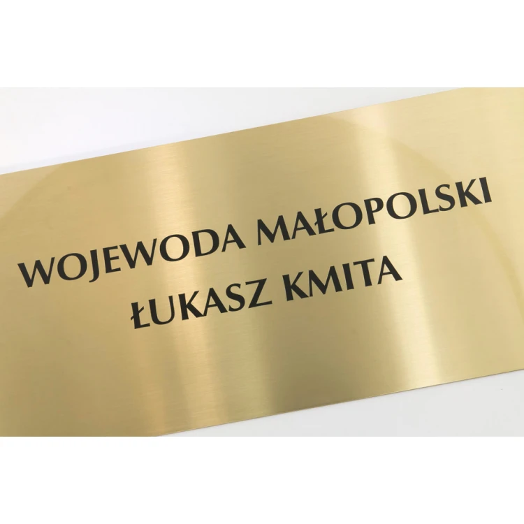 Plaque - Brushed Brass 1.6mm, UV Digital Print - Size 340x150mm - TAB115
