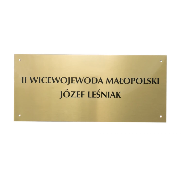 Plaque - Brushed Brass 1.6mm, UV Digital Print - Size 340x150mm - TAB115