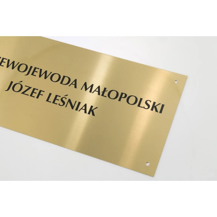 Plaque - Brushed Brass 1.6mm, UV Digital Print - Size 340x150mm - TAB115