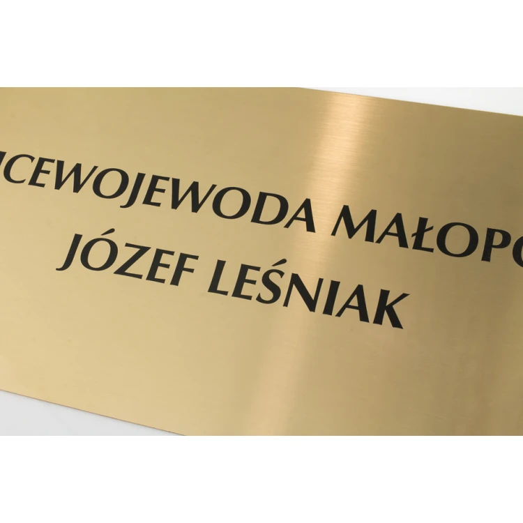 Plaque - Brushed Brass 1.6mm, UV Digital Print - Size 340x150mm - TAB115