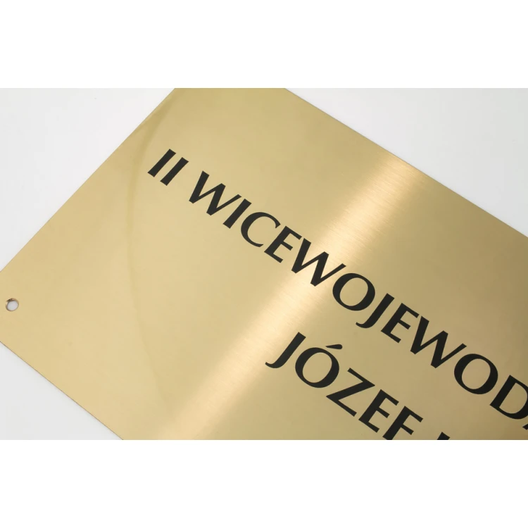 Plaque - Brushed Brass 1.6mm, UV Digital Print - Size 340x150mm - TAB115