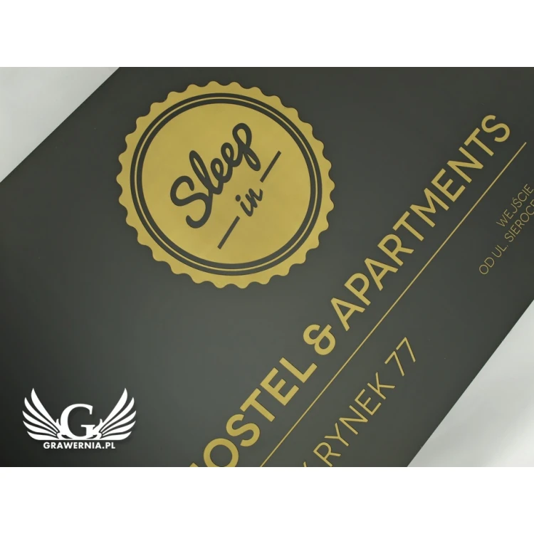 Door or Wall Plaque - Black Matte Engraving Laminate Exterior - SZ066 - Size 700x400mm