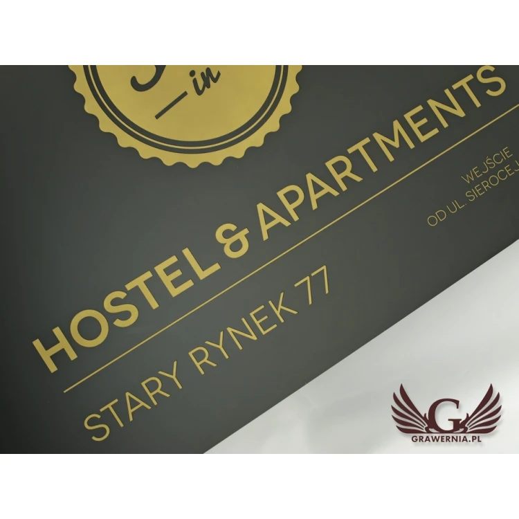 Door or Wall Plaque - Black Matte Engraving Laminate Exterior - SZ066 - Size 700x400mm