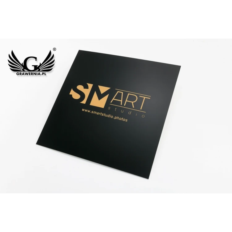 Engraved Plaque - Matte Black with Gold Matte Engraving - SZ0133 - Size 300x300mm