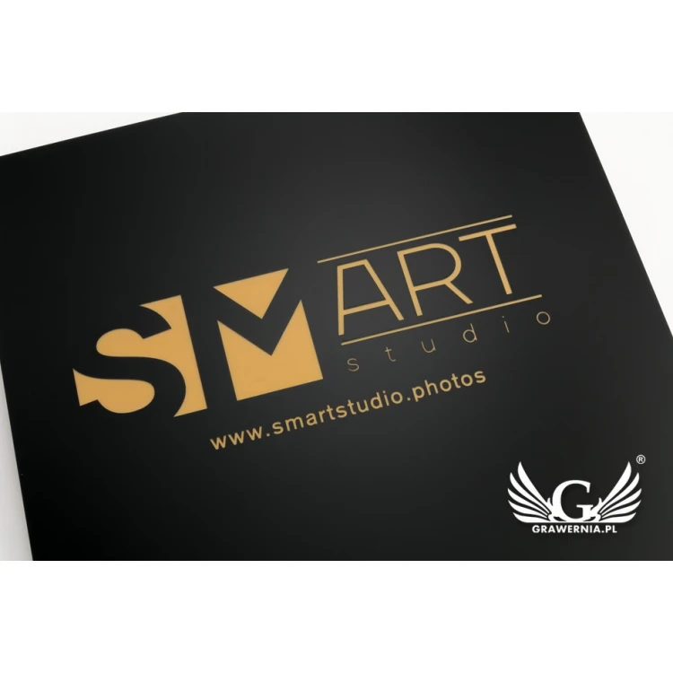 Engraved Plaque - Matte Black with Gold Matte Engraving - SZ0133 - Size 300x300mm