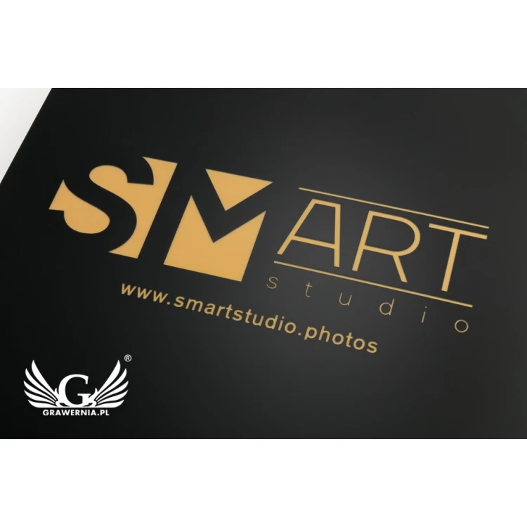 Engraved Plaque - Matte Black with Gold Matte Engraving - SZ0133 - Size 300x300mm