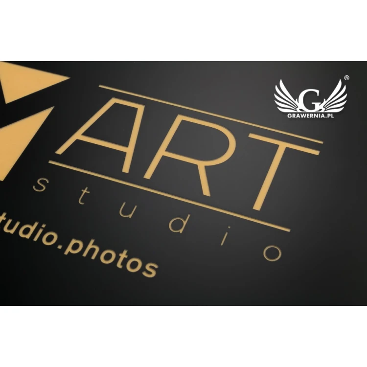 Engraved Plaque - Matte Black with Gold Matte Engraving - SZ0133 - Size 300x300mm