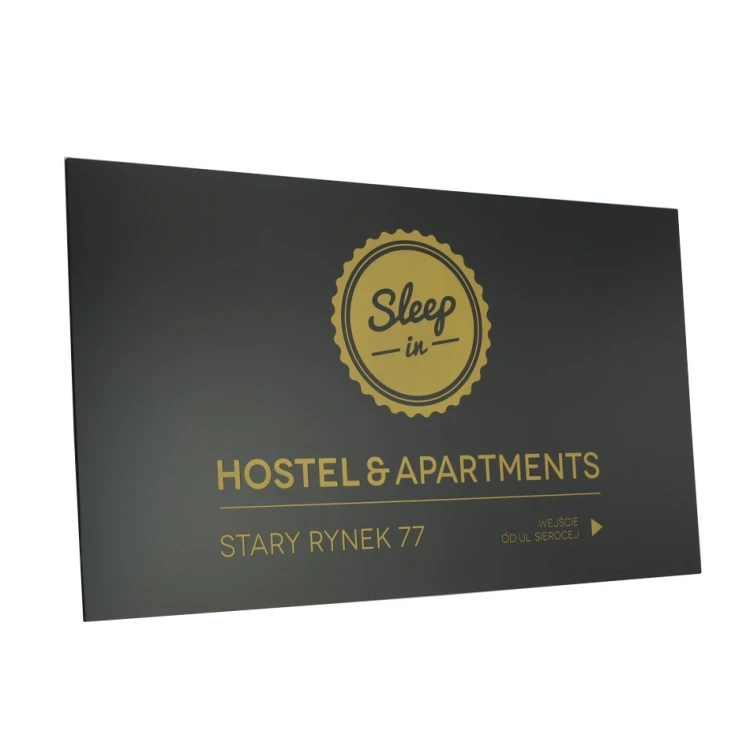 Door or Wall Plaque - Black Matte Engraving Laminate Exterior - SZ066 - Size 700x400mm