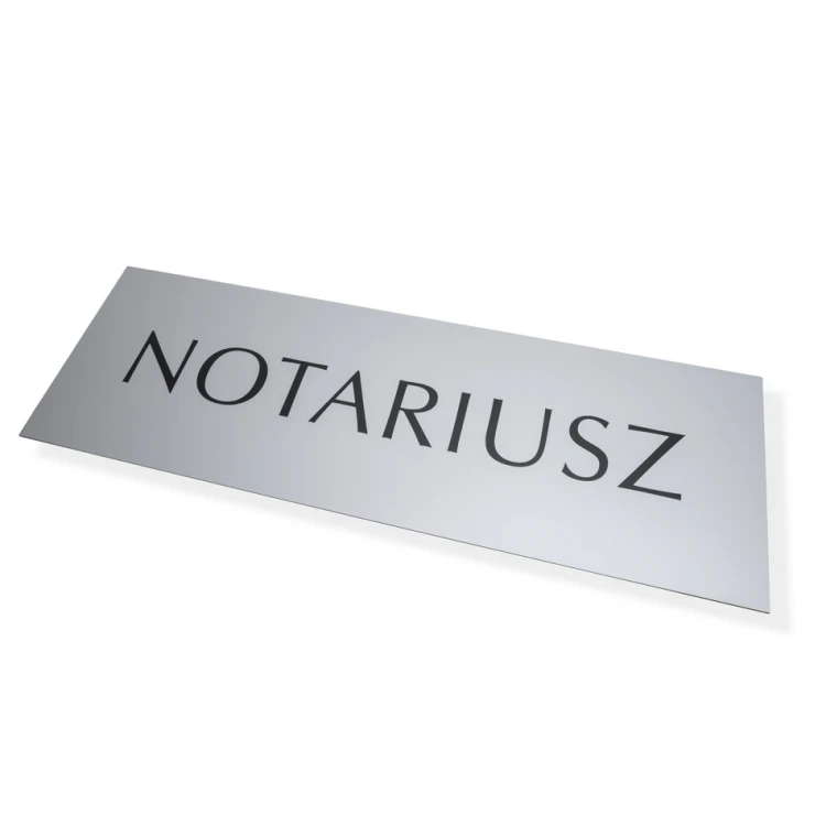 Notary Sign - DIBOND MAT silver 3mm - UV print - dim. 900x300mm - SZUV030