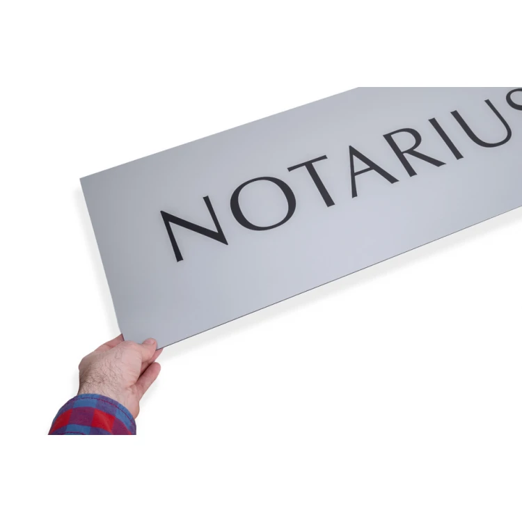 Notary Sign - DIBOND MAT silver 3mm - UV print - dim. 900x300mm - SZUV030