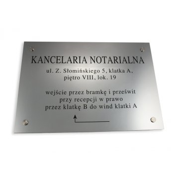 NOTARY SIGN - address and arrow - SZ027 - size 50x35cm