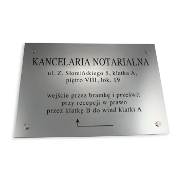 NOTARY SIGN - address and arrow - SZ027 - size 50x35cm