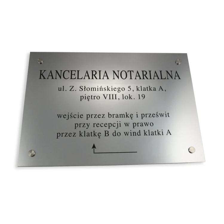 NOTARY SIGN - address and arrow - SZ027 - size 50x35cm