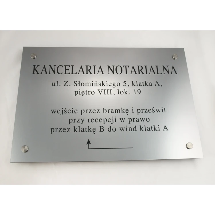 NOTARY SIGN - address and arrow - SZ027 - size 50x35cm