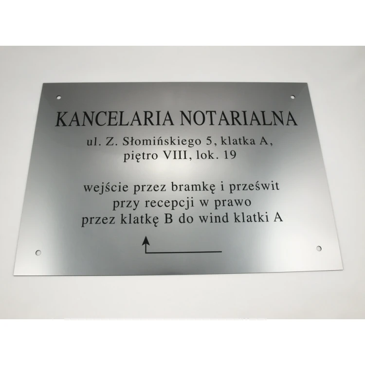 NOTARY SIGN - address and arrow - SZ027 - size 50x35cm