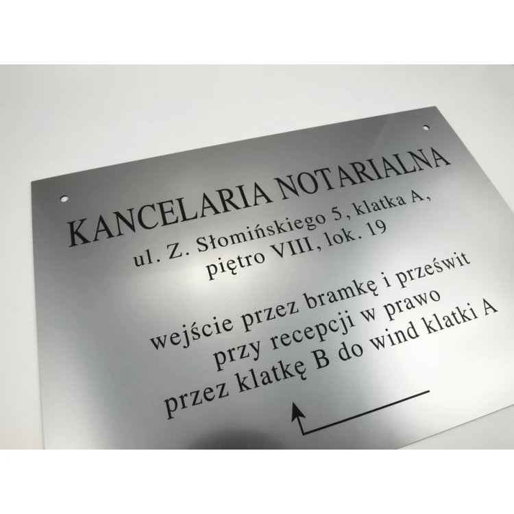 NOTARY SIGN - address and arrow - SZ027 - size 50x35cm