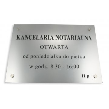 NOTARY SIGN - opening hours - SZ026 - size 50x35cm