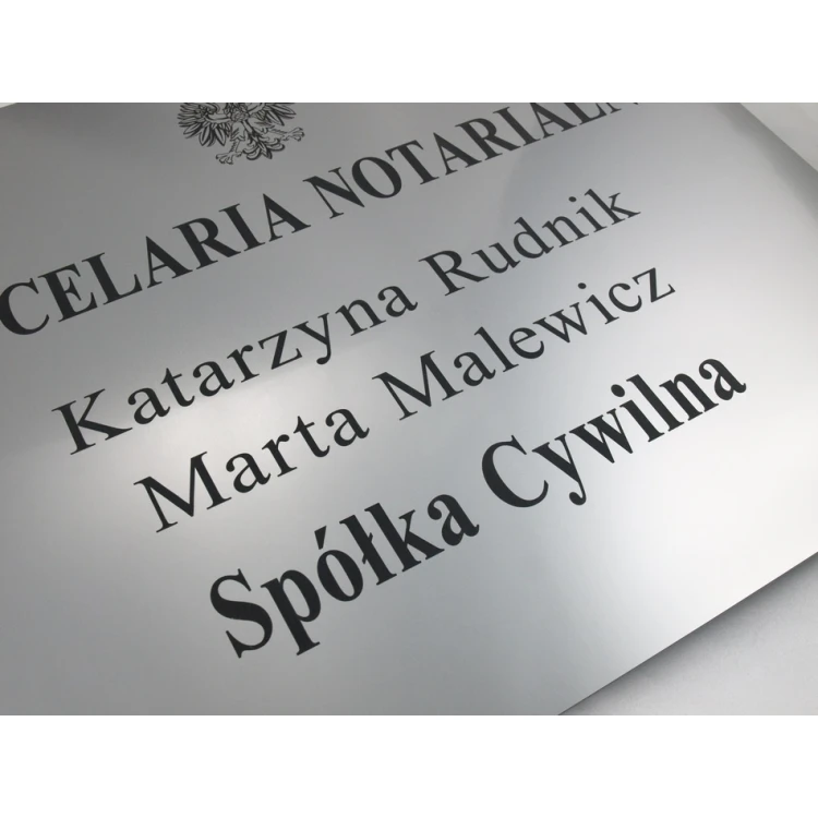 NOTARY SIGN - main double-surname sign for civil partnership - SZ025 - size 50x40cm