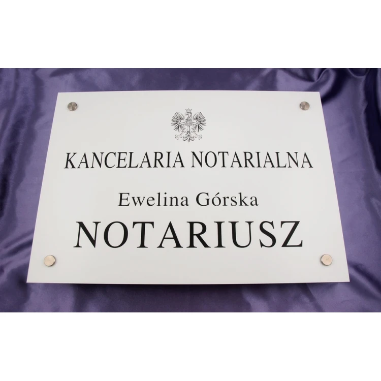 NOTARY SIGN - main white sign - SZ037 - dimensions 500x350mm