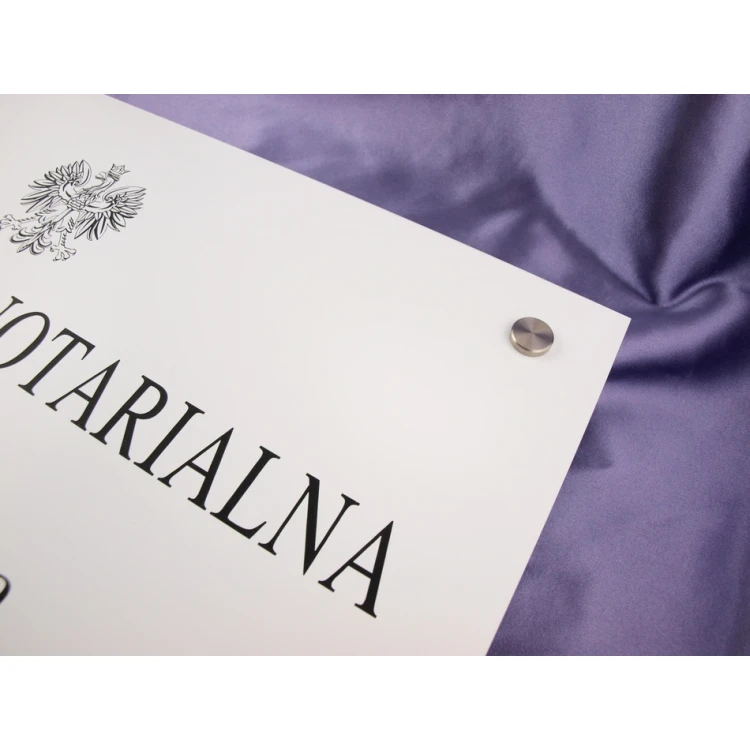 NOTARY SIGN - main white sign - SZ037 - dimensions 500x350mm