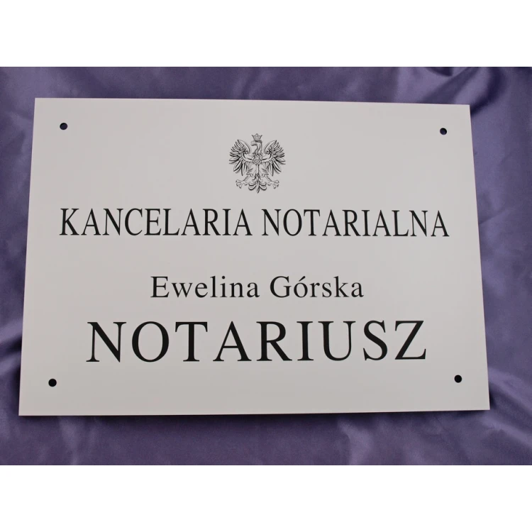 NOTARY SIGN - main white sign - SZ037 - dimensions 500x350mm