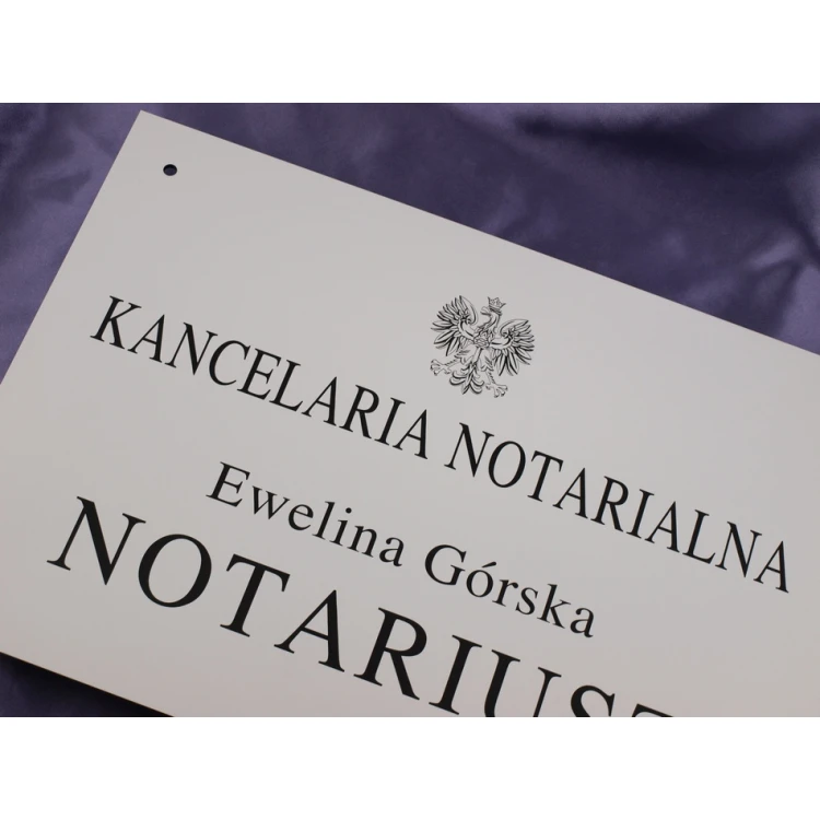 NOTARY SIGN - main white sign - SZ037 - dimensions 500x350mm