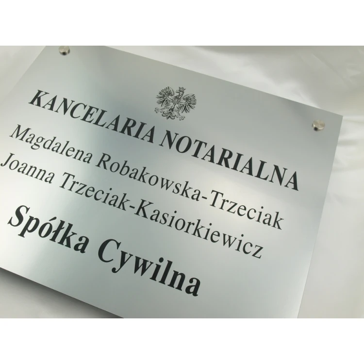 NOTARY SIGN - main double-surname sign for civil partnership - SZ025 - size 50x40cm