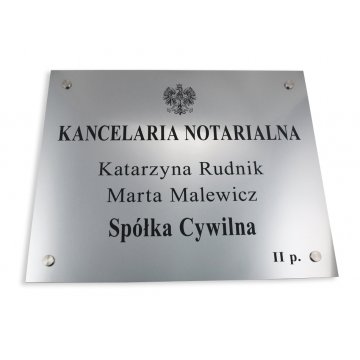 NOTARY SIGN - main double-surname sign for civil partnership - SZ025 - size 50x40cm