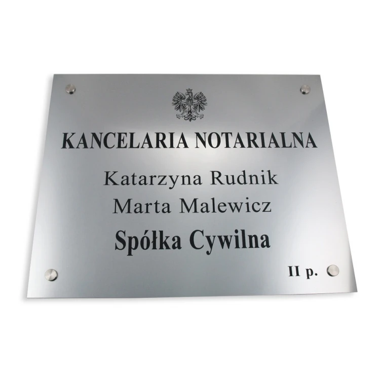 NOTARY SIGN - main double-surname sign for civil partnership - SZ025 - size 50x40cm
