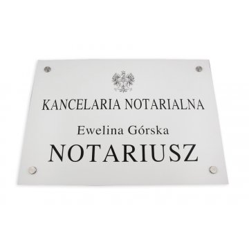 NOTARY SIGN - main white sign - SZ037 - dimensions 500x350mm
