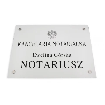 NOTARY SIGN - main white sign - SZ037 - dimensions 500x350mm