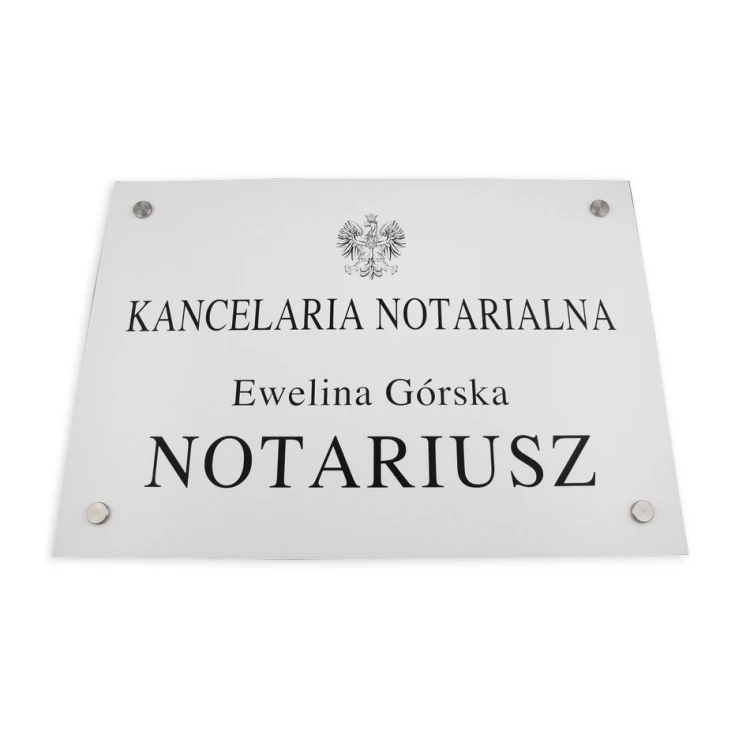 NOTARY SIGN - main white sign - SZ037 - dimensions 500x350mm
