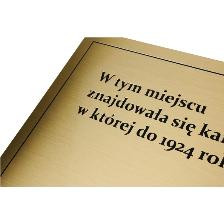 Engraved Brass Plaque - Brushed Brass - CNC Engraving - Size 400x283mm - TAB172